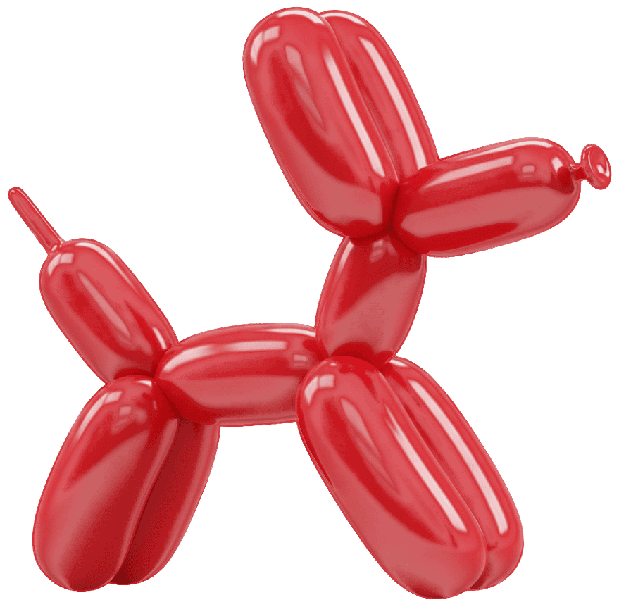 Eola Pets Balloon Dog in red